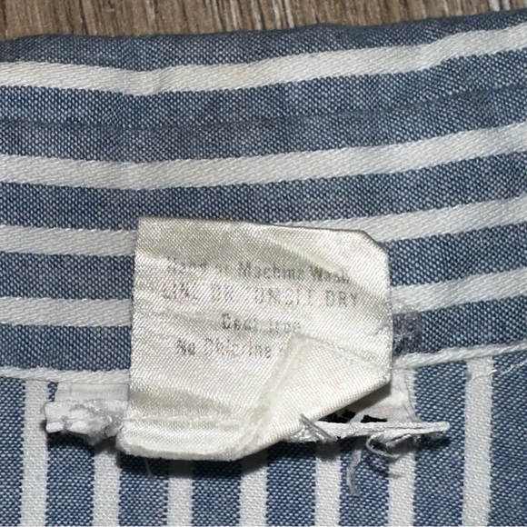 Vintage Sunshine Valley Women's Striped Button Up Dress Balloon Sleeves Midi USA - Picture 13 of 14